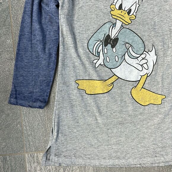 NWT Disney Donald Duck 3/4 sleeve Raglan Baseball Tee Front Back Graphic Medium - Picture 5 of 15
